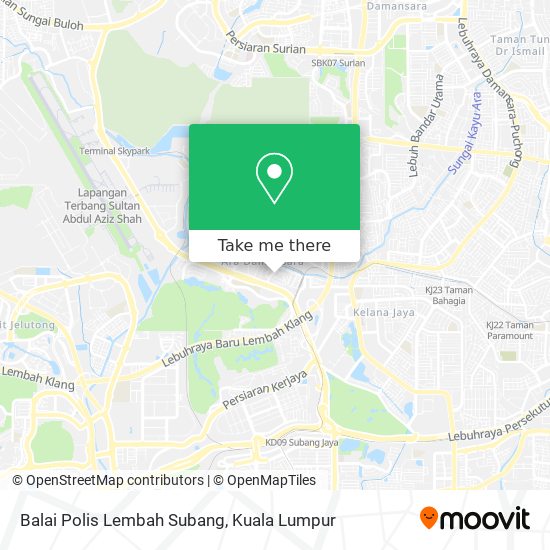 Peta Balai Polis Lembah Subang