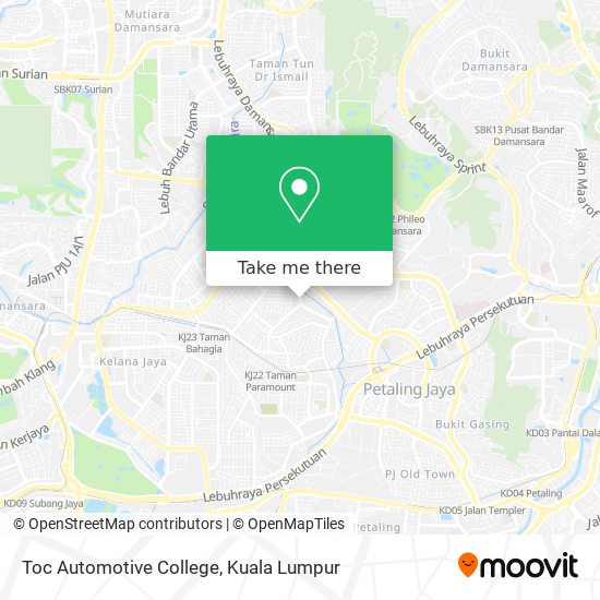 Toc Automotive College map