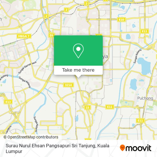 Peta Surau Nurul Ehsan Pangsapuri Sri Tanjung
