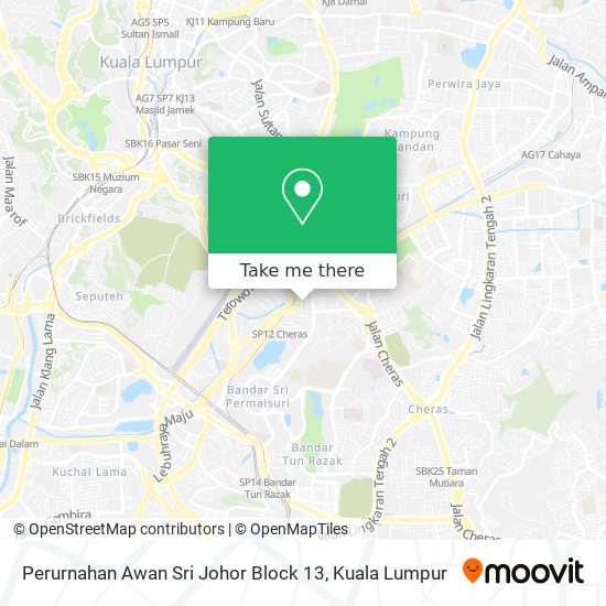 Perurnahan Awan Sri Johor Block 13 map