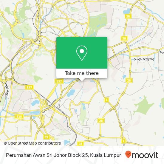 Perurnahan Awan Sri Johor Block 25 map