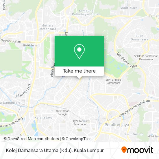 Peta Kolej Damansara Utama (Kdu)