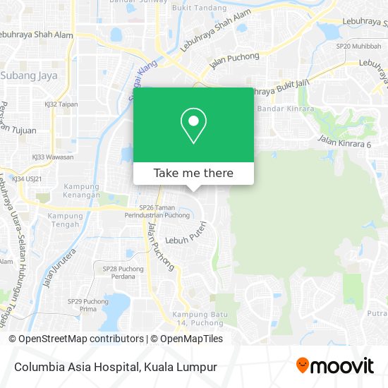 Columbia Asia Hospital map