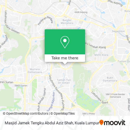 Peta Masjid Jamek Tengku Abdul Aziz Shah