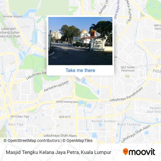 Peta Masjid Tengku Kelana Jaya Petra