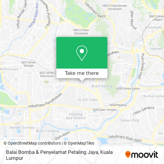 Peta Balai Bomba & Penyelamat Petaling Jaya