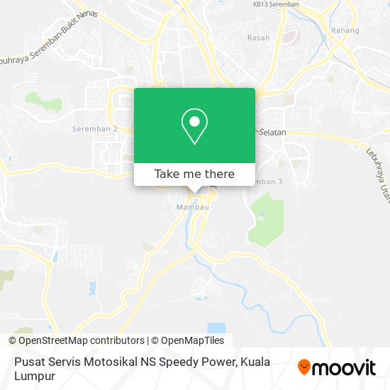 Peta Pusat Servis Motosikal NS Speedy Power