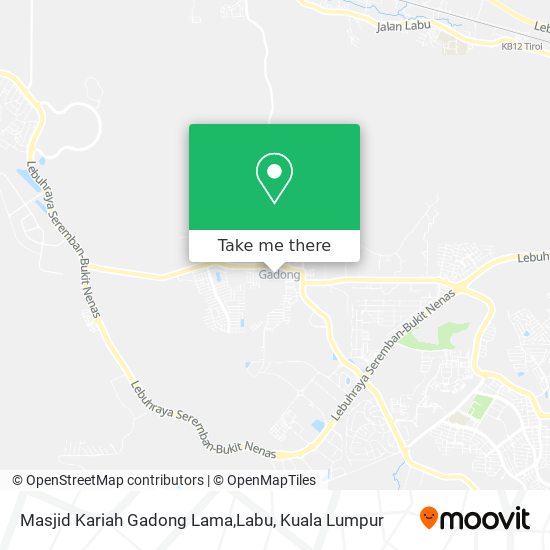 Peta Masjid Kariah Gadong Lama,Labu