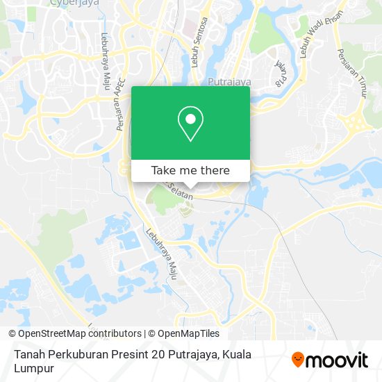 Tanah Perkuburan Presint 20 Putrajaya map