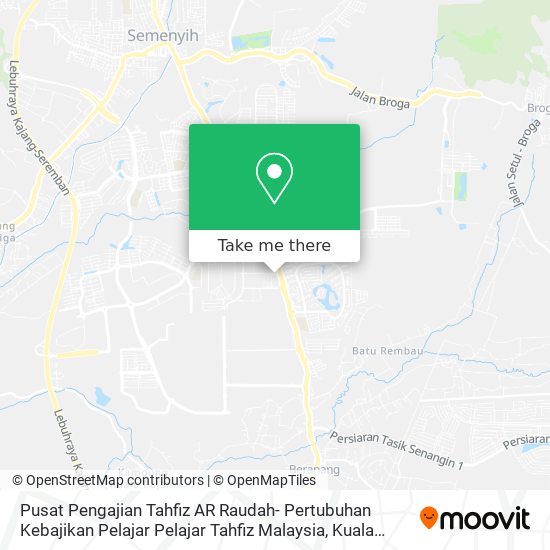 Pusat Pengajian Tahfiz AR Raudah- Pertubuhan Kebajikan Pelajar Pelajar Tahfiz Malaysia map