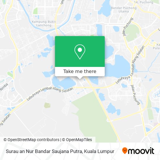 Peta Surau an Nur Bandar Saujana Putra