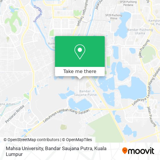 Peta Mahsa University, Bandar Saujana Putra