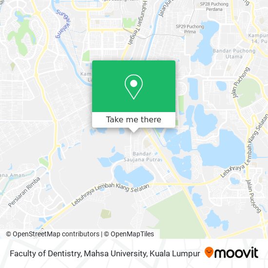 Faculty of Dentistry, Mahsa University map