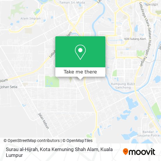 Peta Surau al-Hijrah, Kota Kemuning Shah Alam
