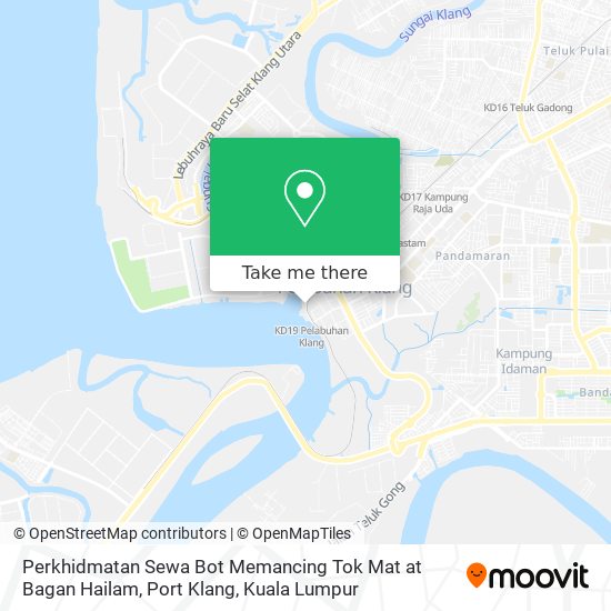 Peta Perkhidmatan Sewa Bot Memancing Tok Mat at Bagan Hailam, Port Klang