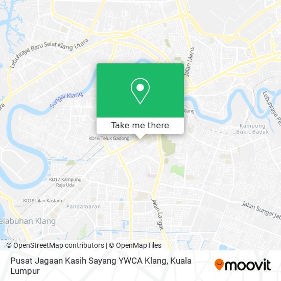 Peta Pusat Jagaan Kasih Sayang YWCA Klang