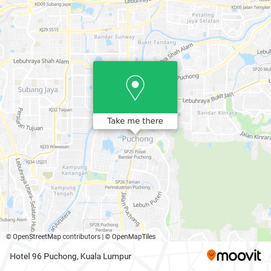 Peta Hotel 96 Puchong