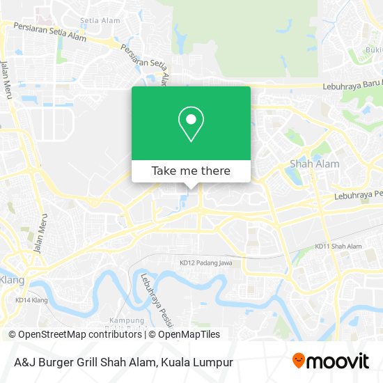 Peta A&J Burger Grill Shah Alam