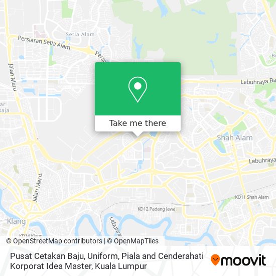 Pusat Cetakan Baju, Uniform, Piala and Cenderahati Korporat Idea Master map