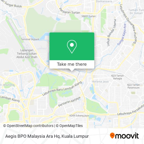 Aegis BPO Malaysia Ara Hq map