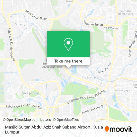 Peta Masjid Sultan Abdul Aziz Shah Subang Airport