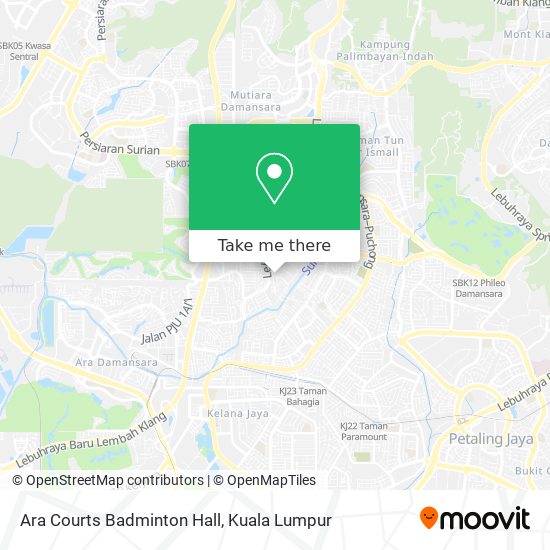 Ara Courts Badminton Hall map