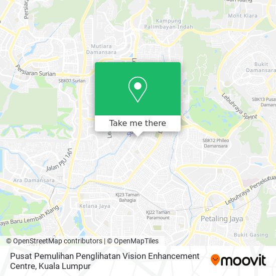 Peta Pusat Pemulihan Penglihatan Vision Enhancement Centre