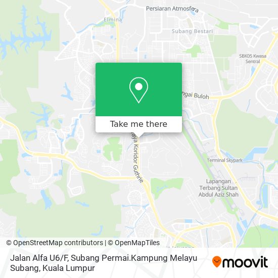 Peta Jalan Alfa U6 / F, Subang Permai.Kampung Melayu Subang
