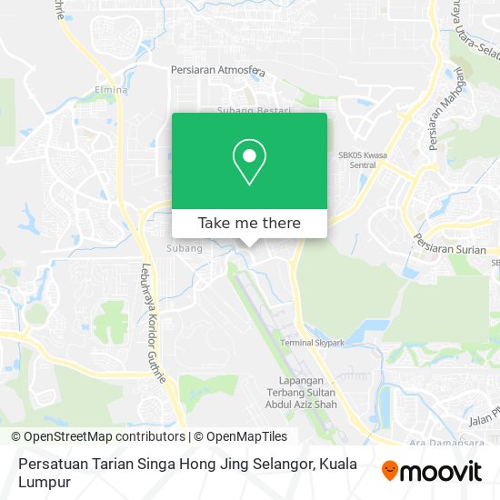 Peta Persatuan Tarian Singa Hong Jing Selangor