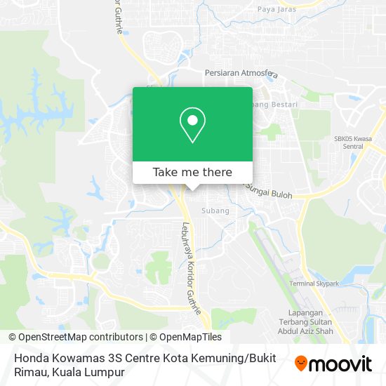 Peta Honda Kowamas 3S Centre Kota Kemuning / Bukit Rimau