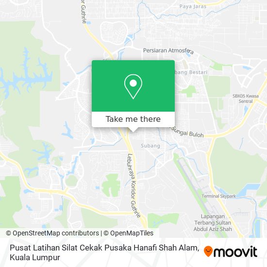 Peta Pusat Latihan Silat Cekak Pusaka Hanafi Shah Alam