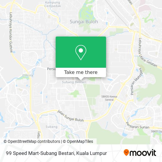 Peta 99 Speed Mart-Subang Bestari