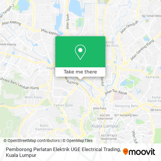 Peta Pemborong Perlatan Elektrik UGE Electrical Trading