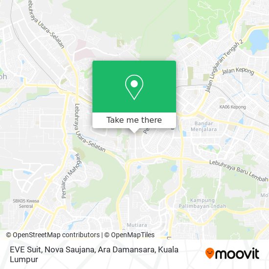 EVE Suit, Nova Saujana, Ara Damansara map