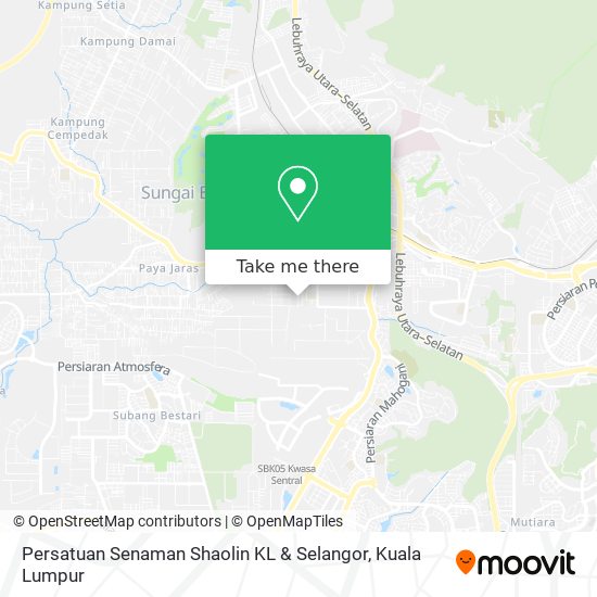 Peta Persatuan Senaman Shaolin KL & Selangor