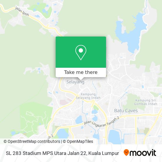 SL 283 Stadium MPS Utara Jalan 22 map