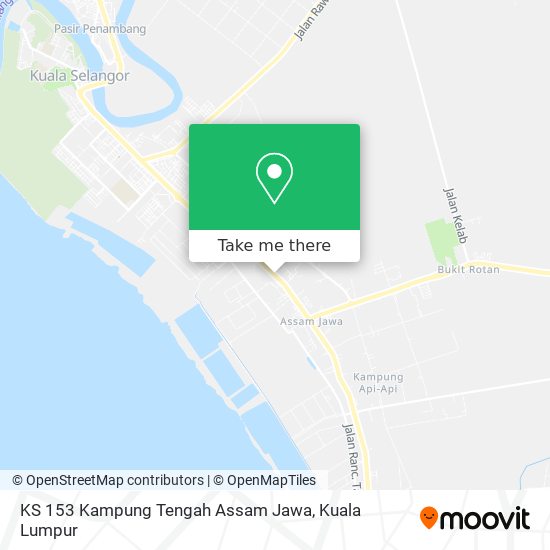 KS 153 Kampung Tengah Assam Jawa map