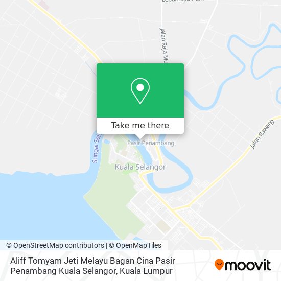 Peta Aliff Tomyam Jeti Melayu Bagan Cina Pasir Penambang Kuala Selangor
