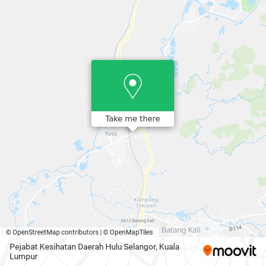 Pejabat Kesihatan Daerah Hulu Selangor map