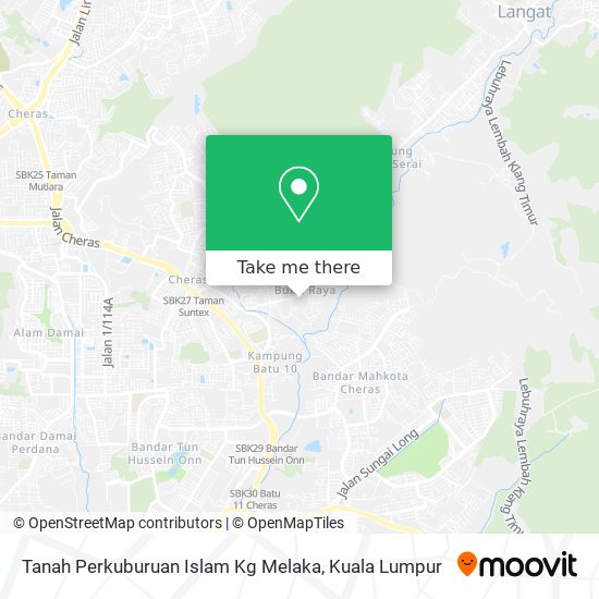 Tanah Perkuburuan Islam Kg Melaka map