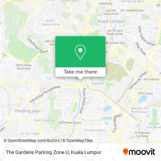 The Gardens Parking Zone U map