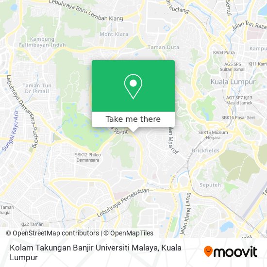 Peta Kolam Takungan Banjir Universiti Malaya