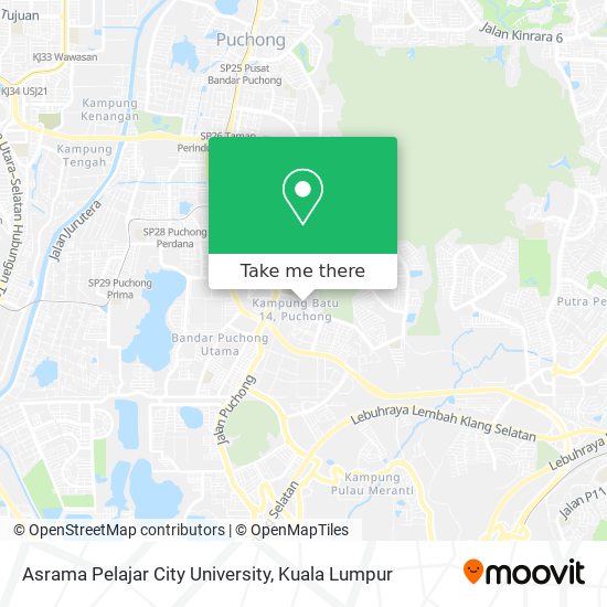 Asrama Pelajar City University map