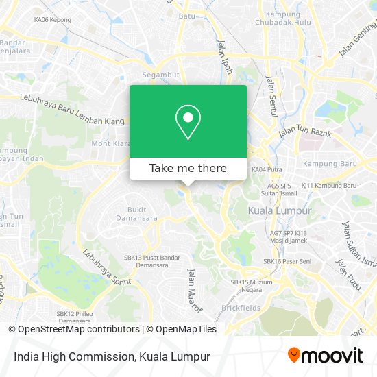 India High Commission map