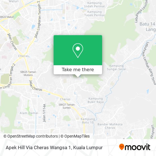 Apek Hill Via Cheras Wangsa 1 map