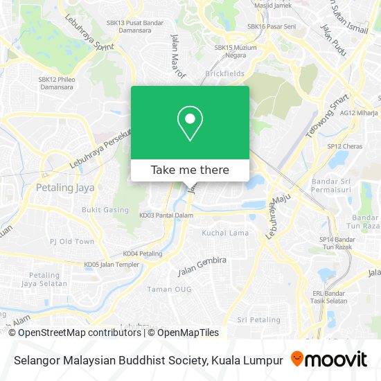 Selangor Malaysian Buddhist Society map