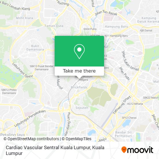 Peta Cardiac Vascular Sentral Kuala Lumpur