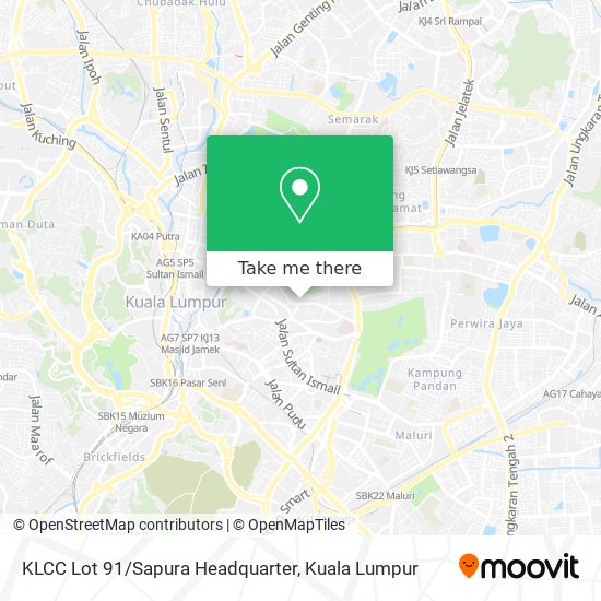 Peta KLCC Lot 91/Sapura Headquarter