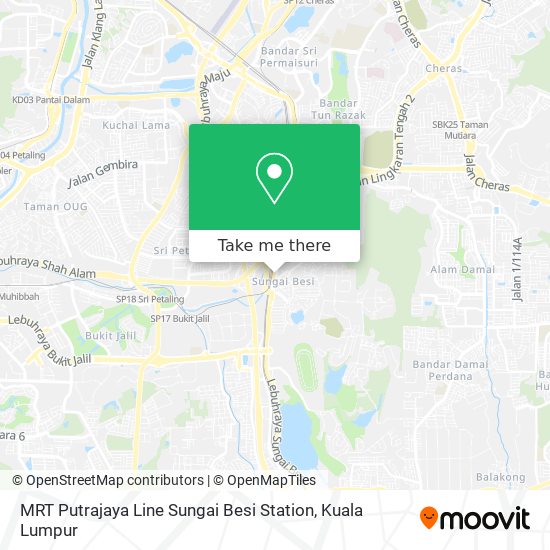 MRT Putrajaya Line Sungai Besi Station map