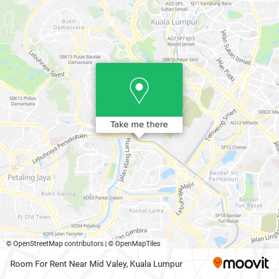 Room For Rent Near Mid Valey map